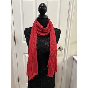 Ruby Red Women's Scarf 20in x 72in Soft Crinkle Red Flowy Scarf